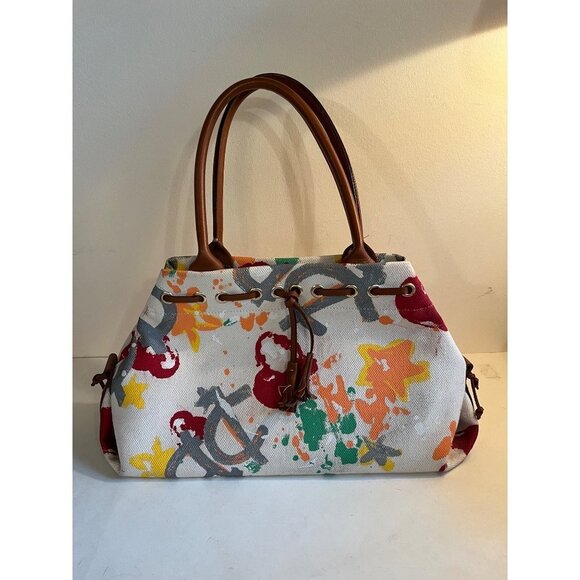 Dooney & Bourke Y2K Painted Graffiti Scribbles Crayon Bag Satchel - Picture 1 of 8